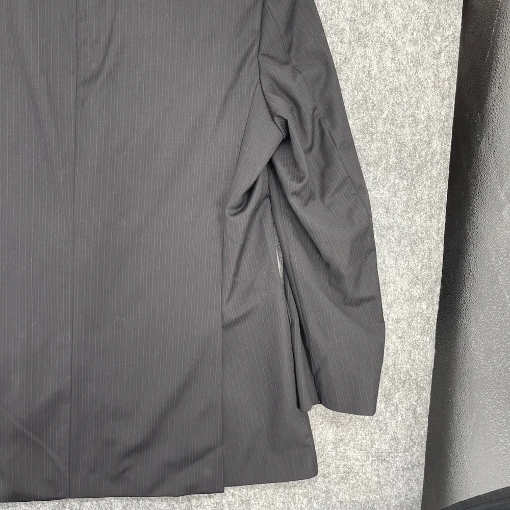 John Varvatos Blazer 42L Mens Pinstripe Black Two Button Suit Jacket